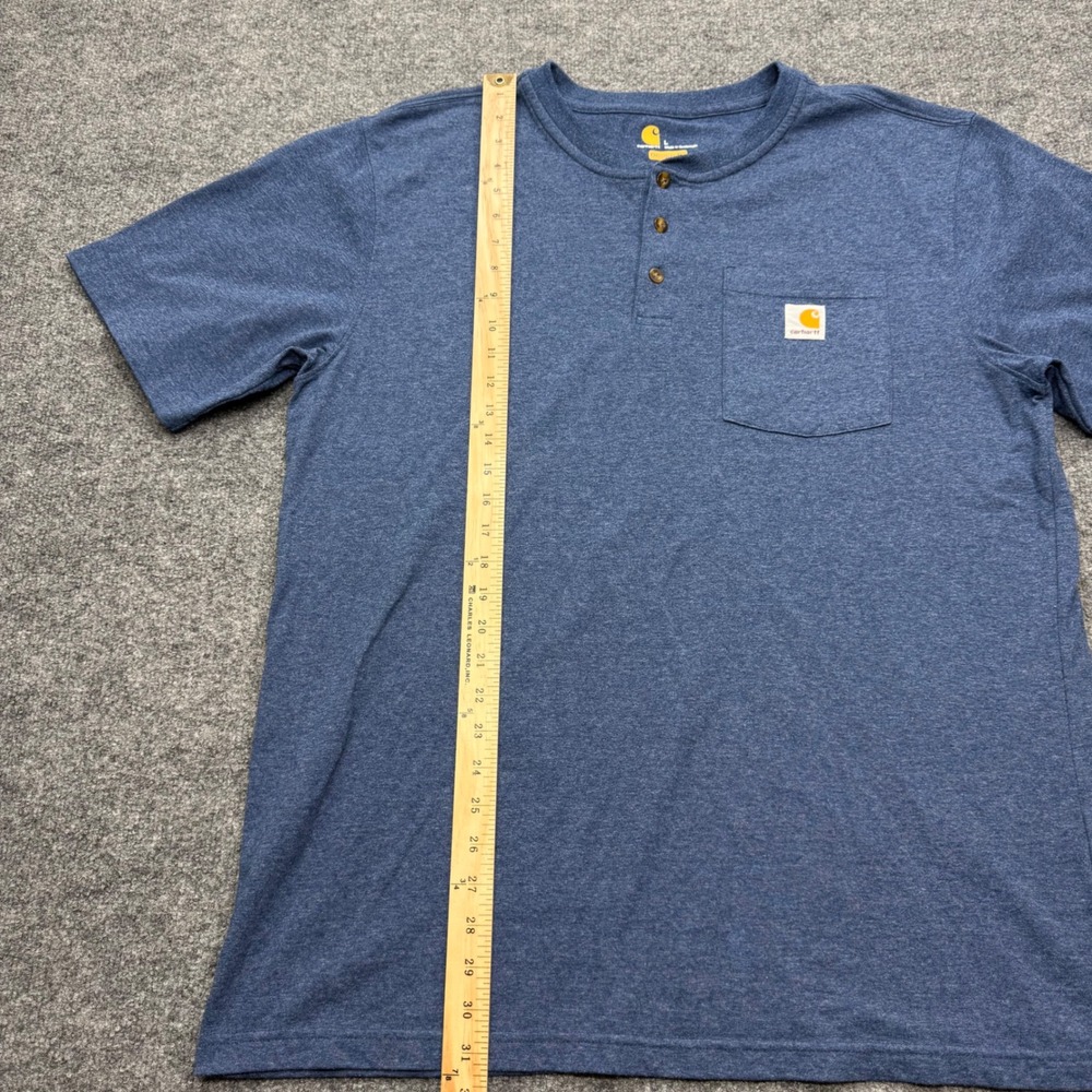 Carhartt Mens K84 Original Fit Henley Pocket T-Shirt Blue Heather Large L - Picture 4 of 8